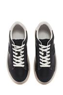 Alberto Guardiani Men's Black New Era Lace-Up Leather Sneakers | Derimod