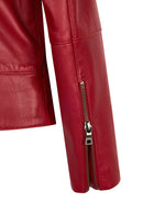 Nora Woman Red Short Leather Jacket | Derimod