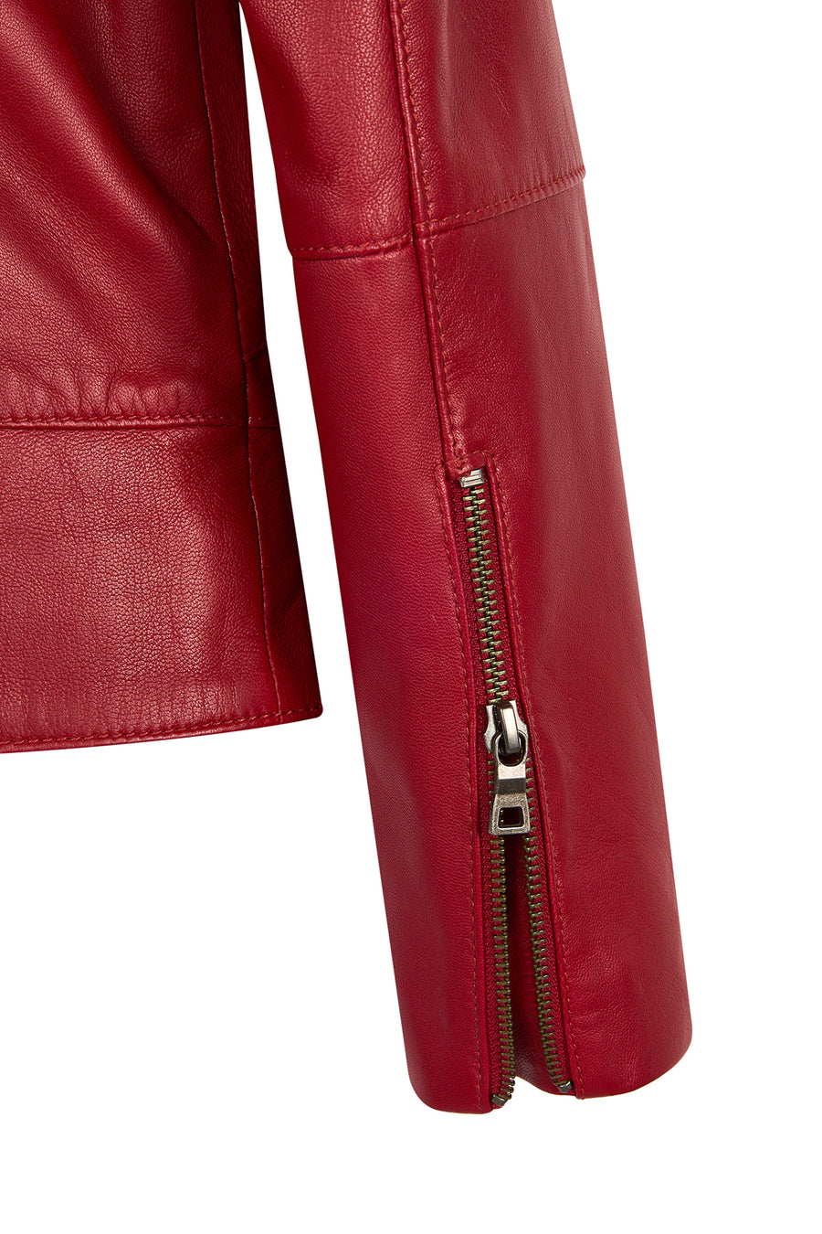 Nora Woman Red Short Leather Jacket