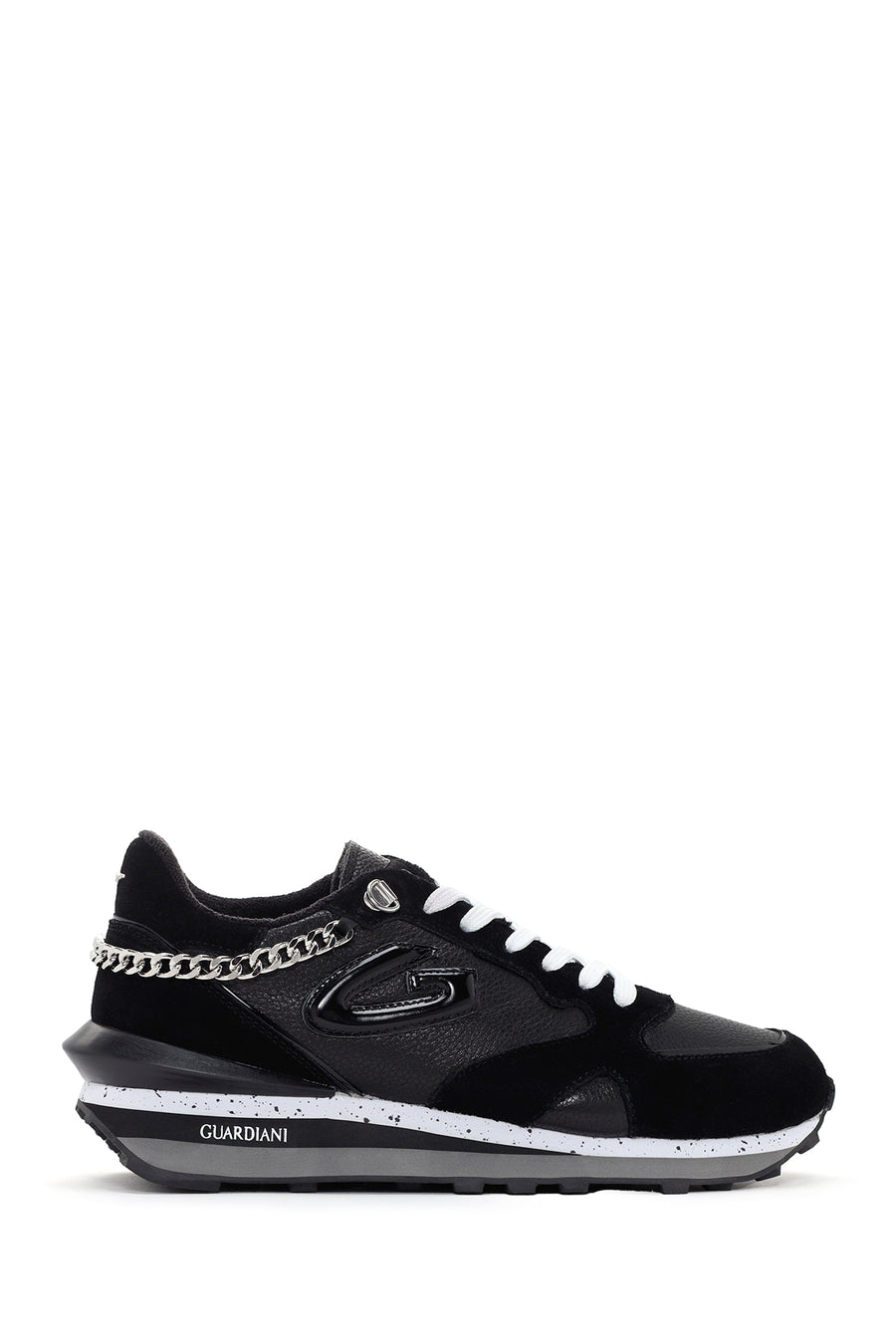 Alberto Guardiani Women's Black Wen Leather Thick Soled Sneaker G03G100013 | Derimod