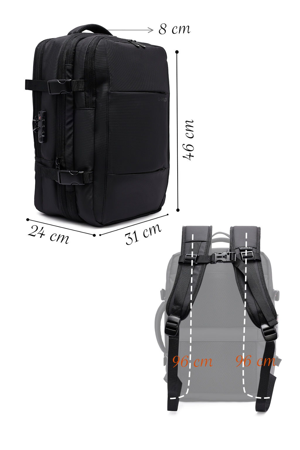 D-Pack Unisex Siyah Kumaş Sırt Çantası