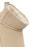 Women's Cream Short Suede Boots | Derimod