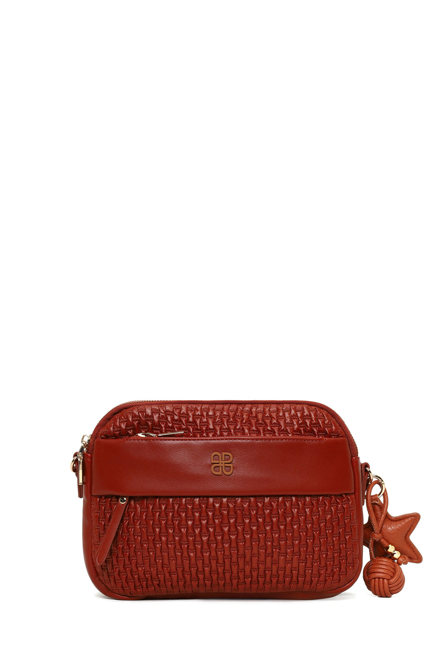 Woman Dark Orange Long-Strap Crossbody Bag