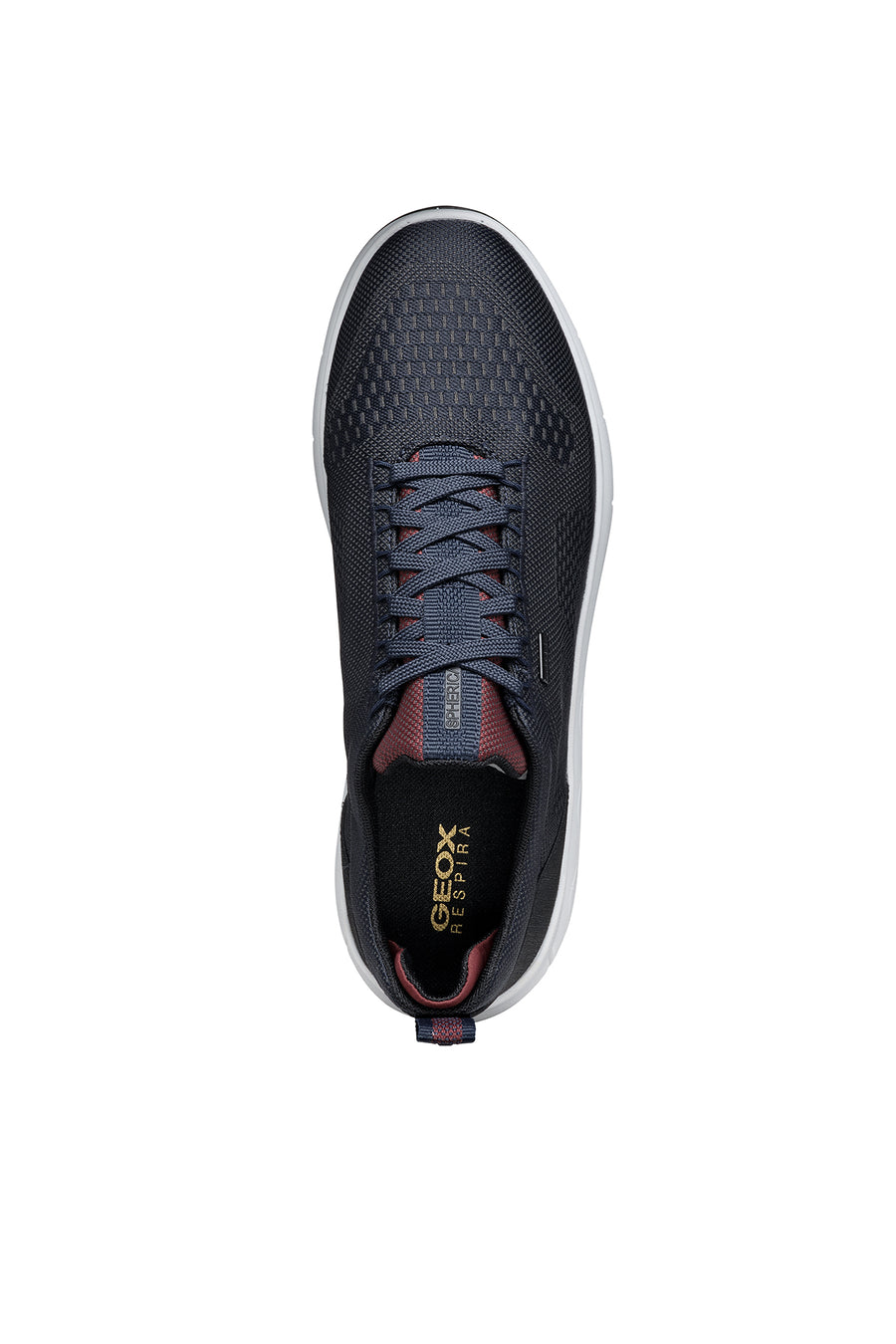 Geox Men's Navy Blue Spherica 4x4 Abx Laced Waterproof Leather Sneaker