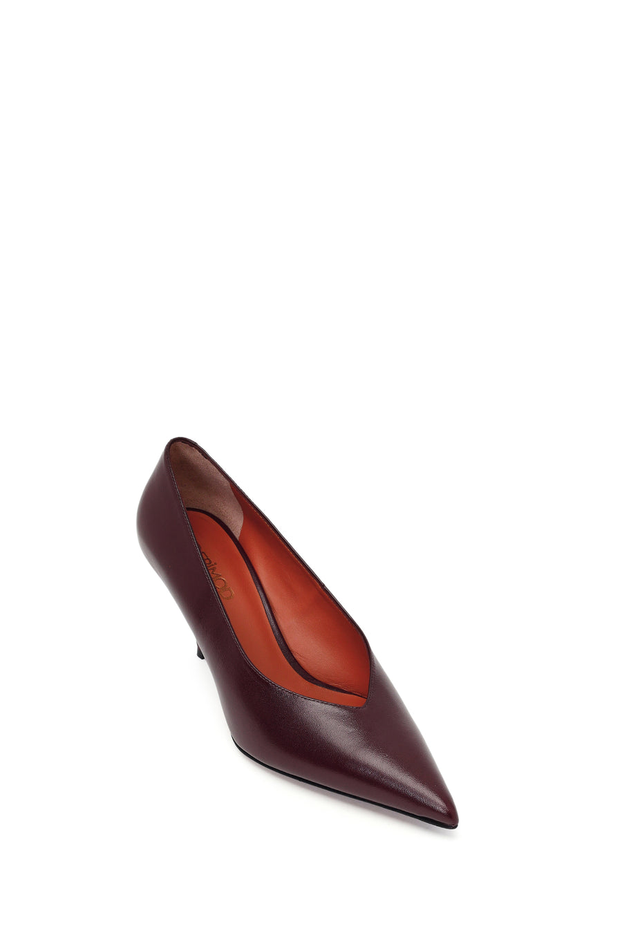 Kadın Bordo Topuklu Deri Stiletto