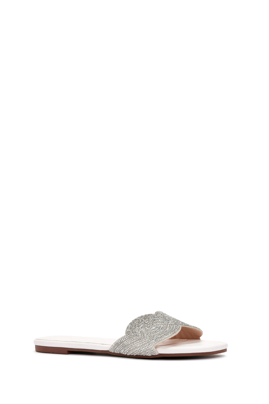 Women's White Stone Slippers