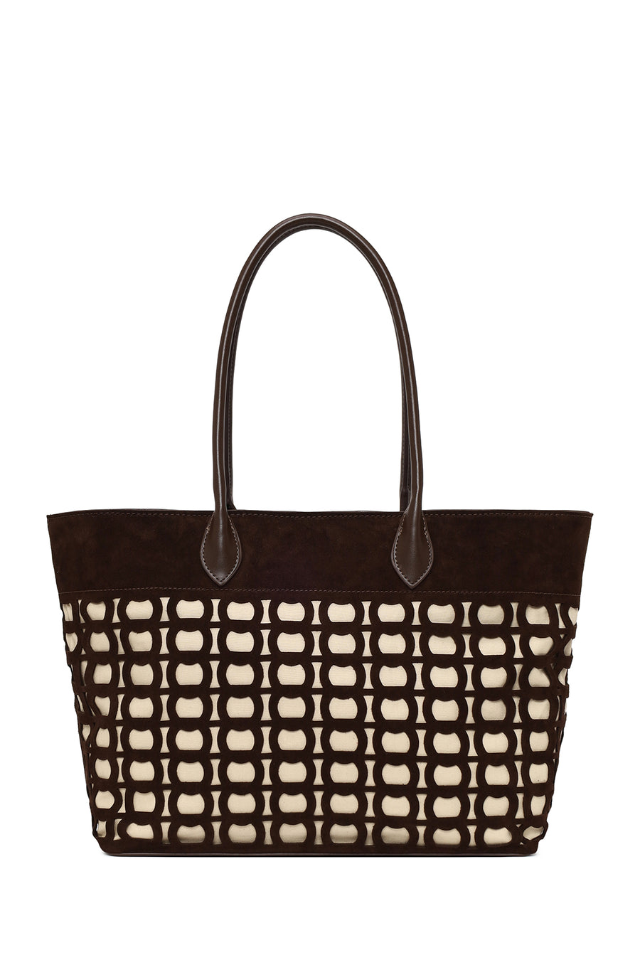 Woman Brown Patterned Suede Shoulder Bag