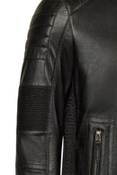 Lavine Erkek Siyah Slim-Fit Deri Ceket | Derimod