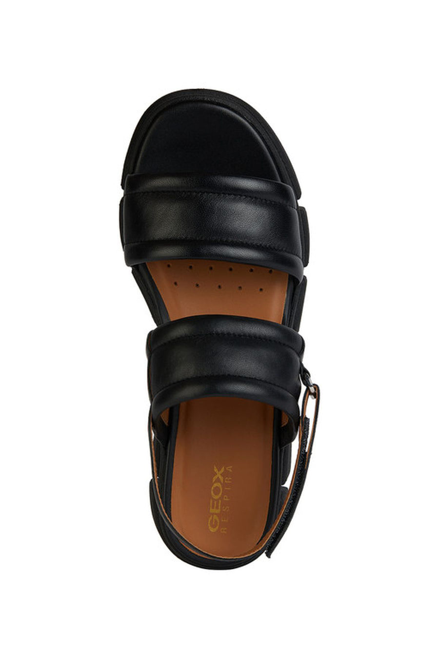 Geox Women's Black Lisbona Leather Sandals