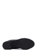 Woman Black Zippered Chunky Heels Leather Casual Boots | Derimod