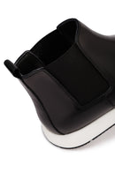 Men's Black Leather Chelsea Sport Boot | Derimod