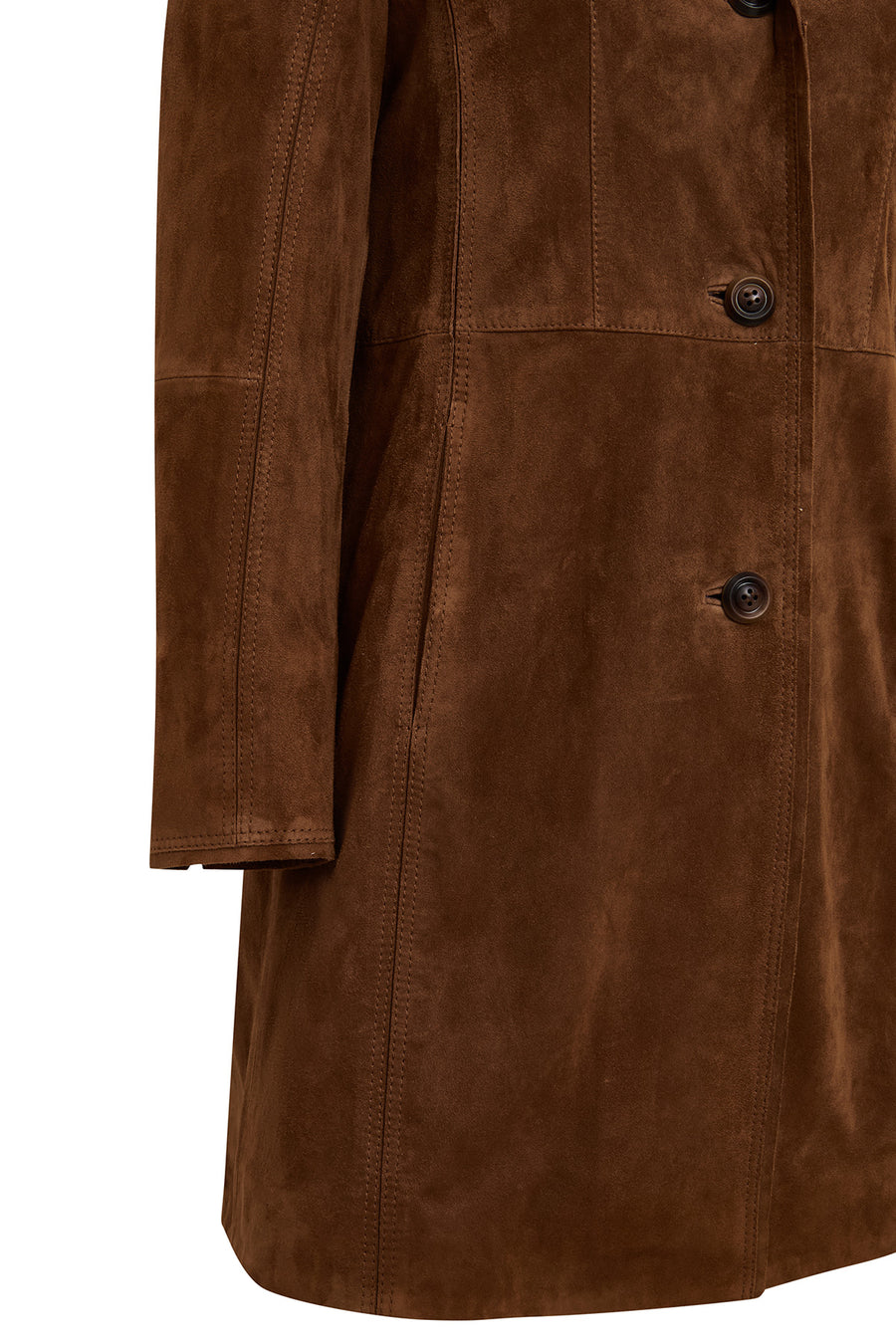 Tara Women's Brown Suede Leather Coat