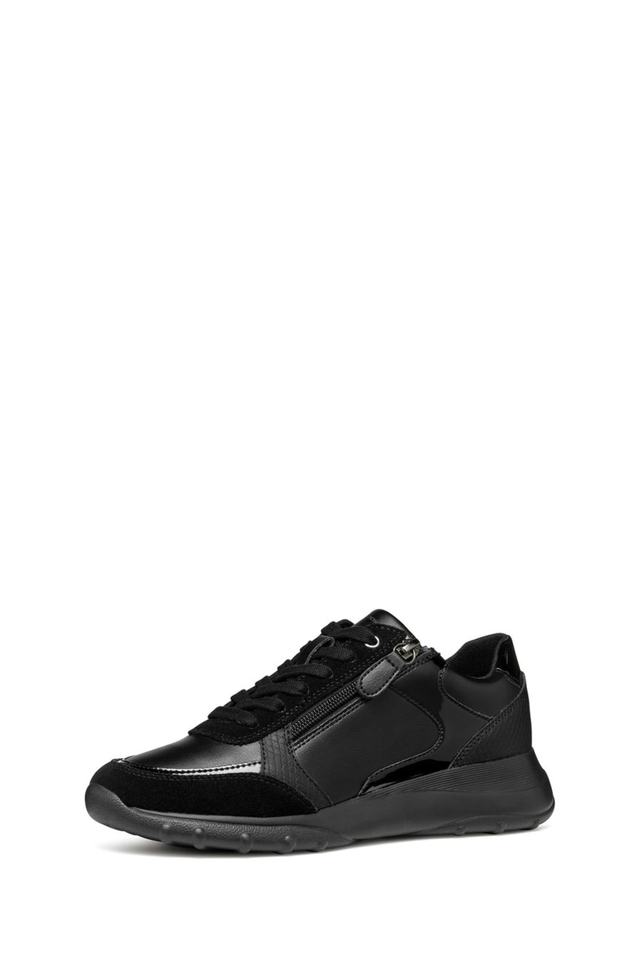 
Geox Women's Black Lace-Up Thick Sole Leather Sneaker
