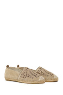 Woman Light Beige Suede Espadrilles | Derimod