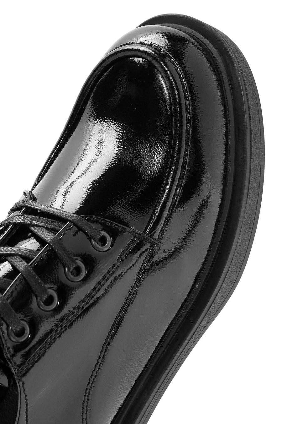 Women's Black Lace-Up Leather Oxford Shoes