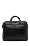 Men's Black Long Suspender Leather Briefcase | Derimod