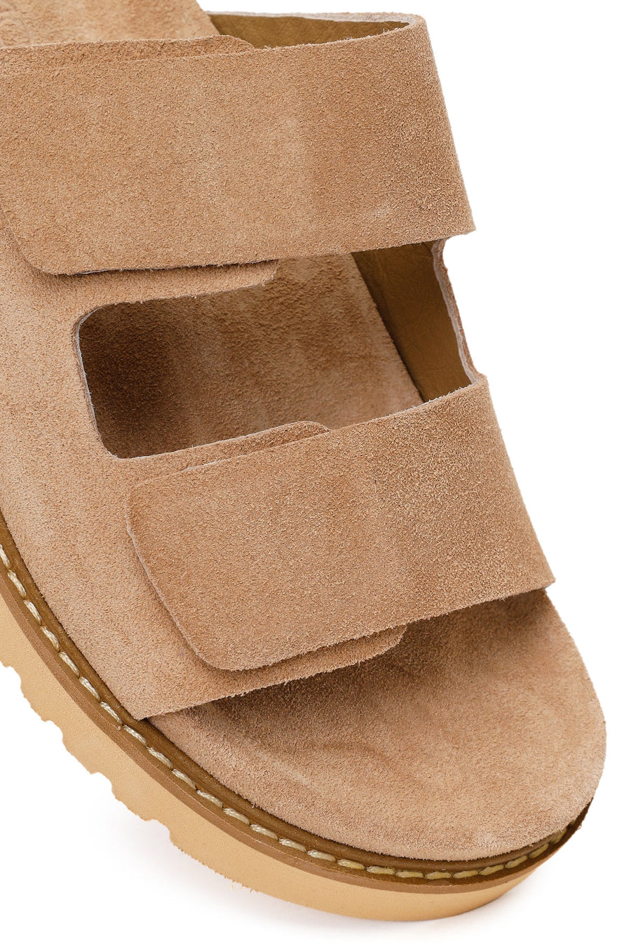 Women's Mink Double Buckle Suede Leather Slippers