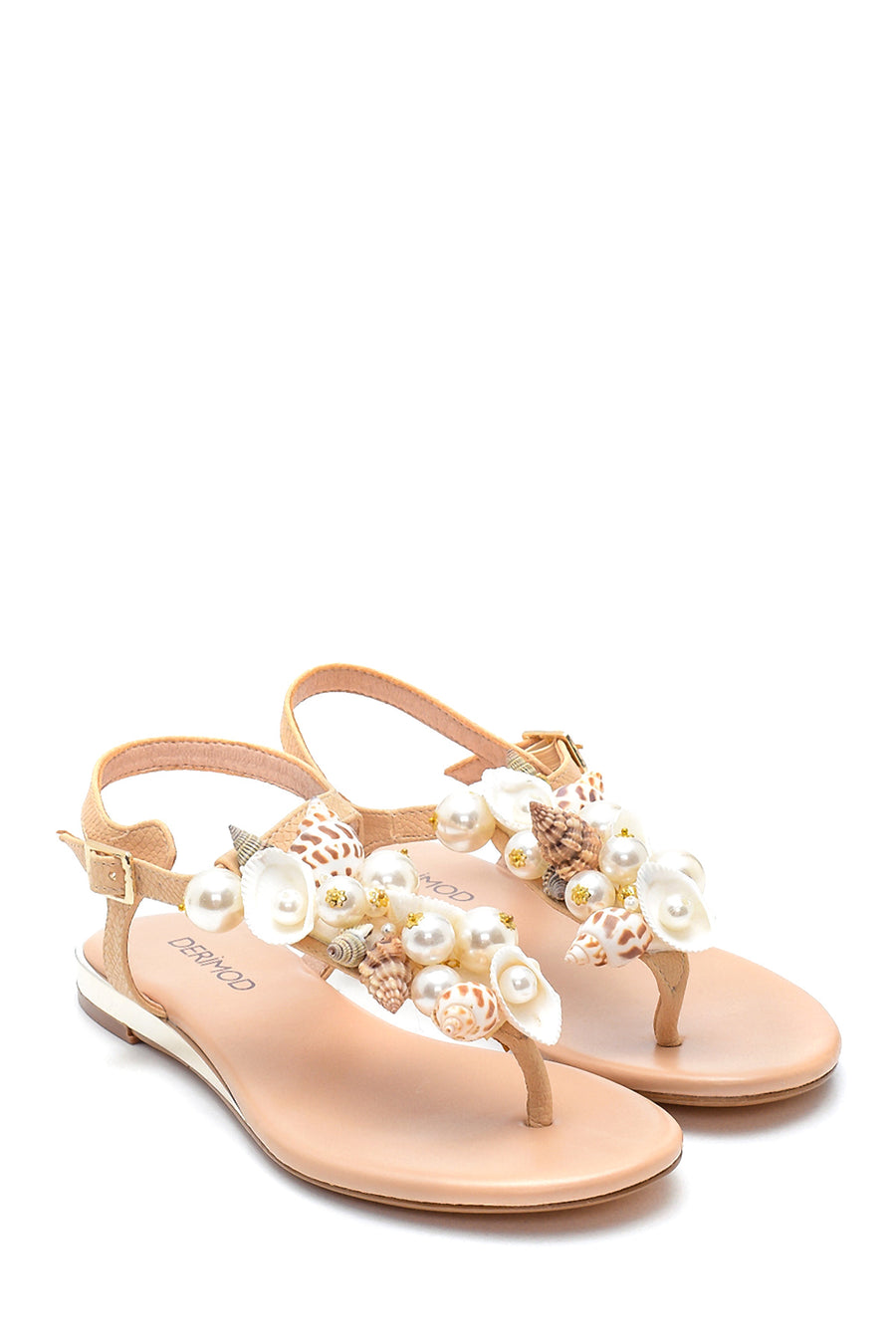 Women's Seashell Detailed Flip Flops Sandals