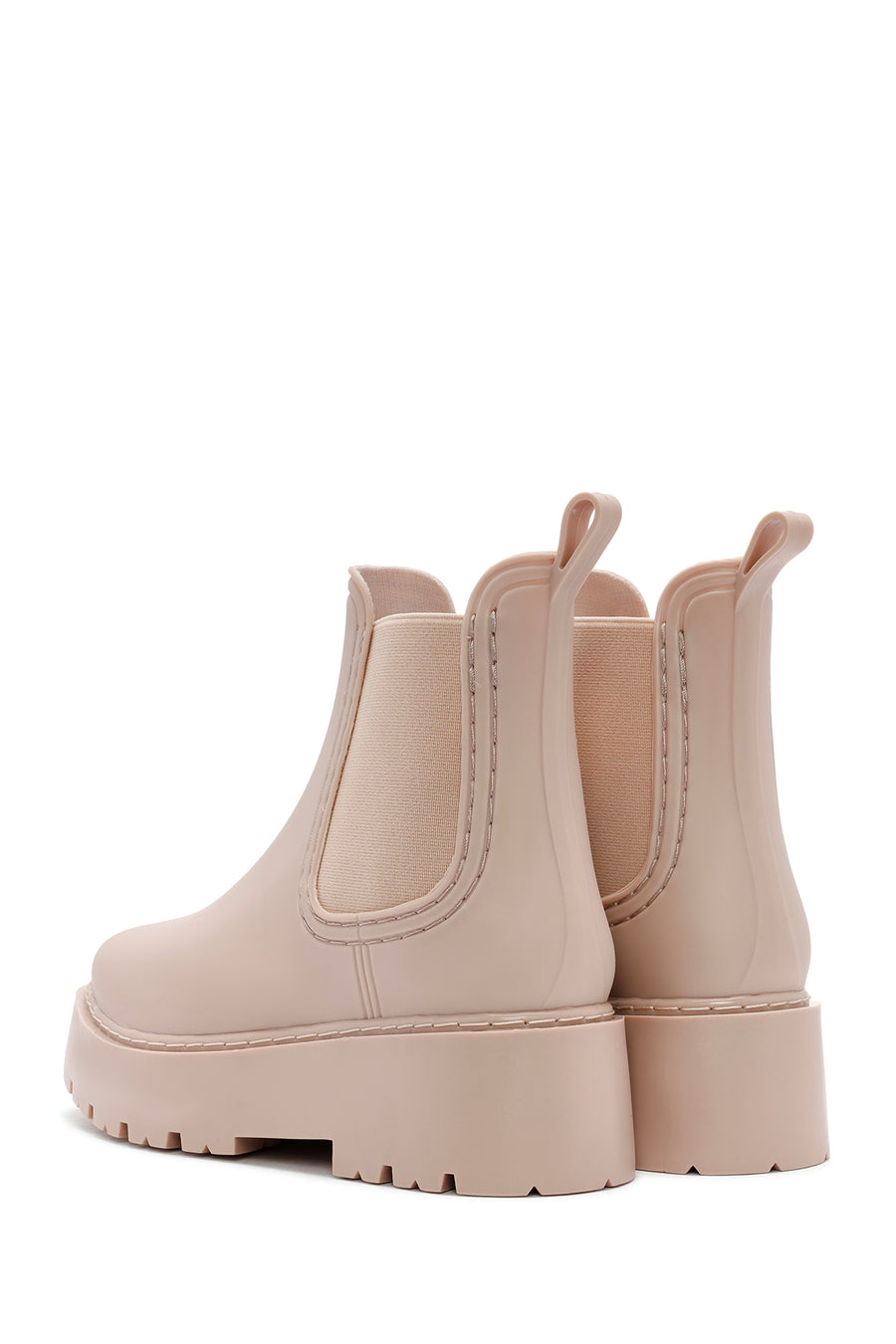Women's Beige Thick Soled Rain Boots