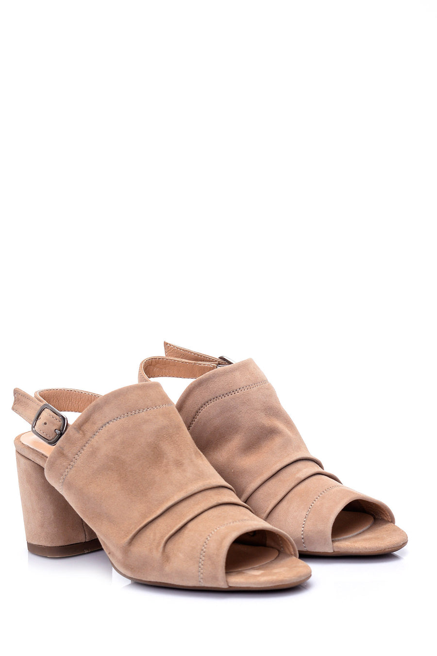 Women's Open Toe Suede Heeled Shoes