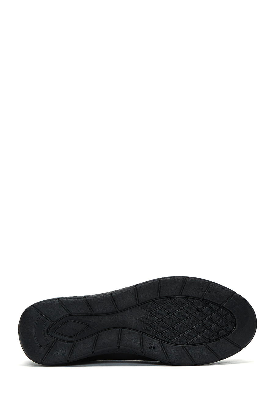 Woman Black Thick-Soled Leather Comfort Loafer
