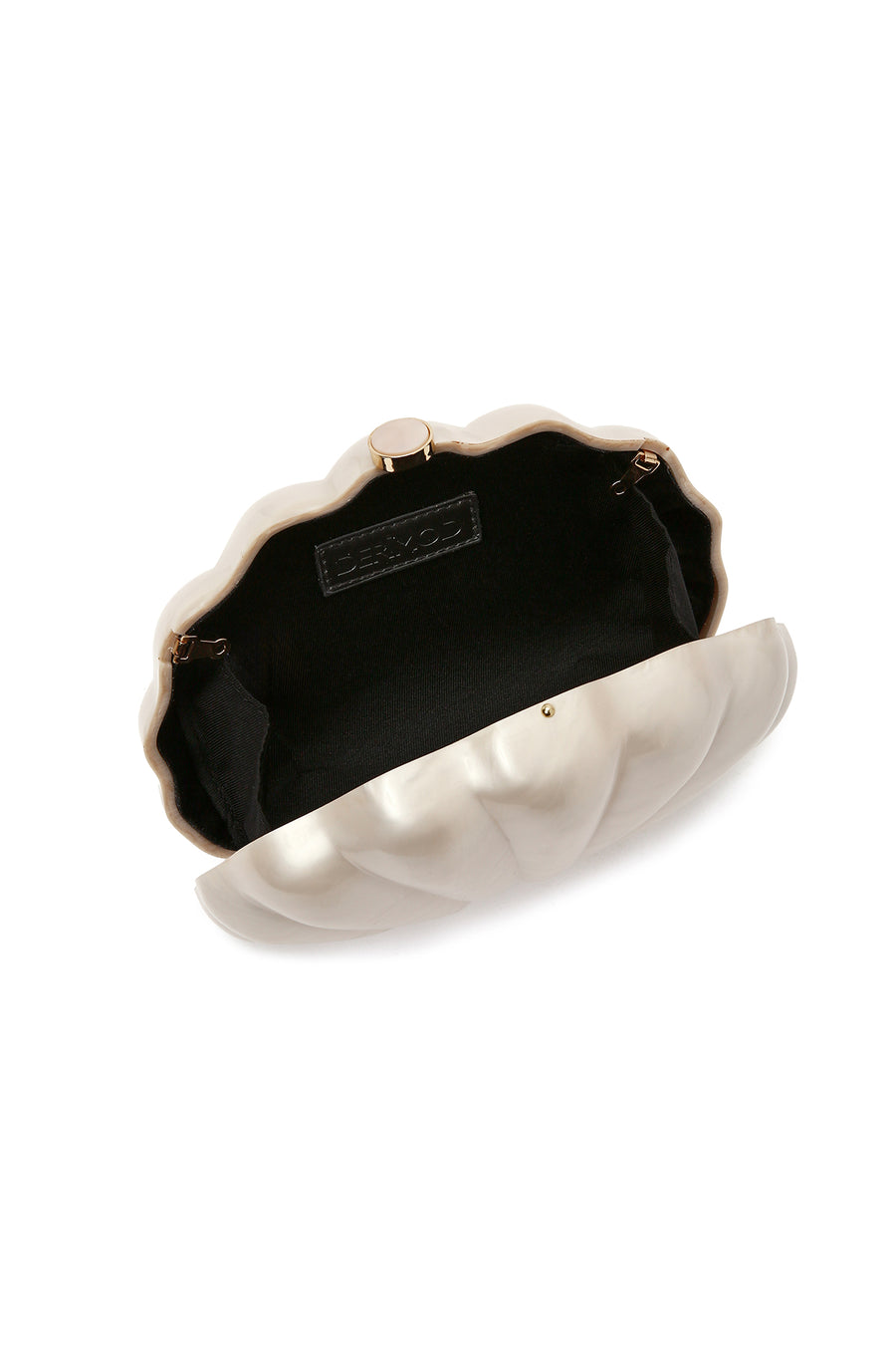Women's White Long Chain Strap Mini Clutch Evening Bag