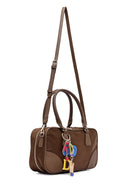 Women's Brown Long Strap Accessory Detailed Fabric Handbag | Derimod