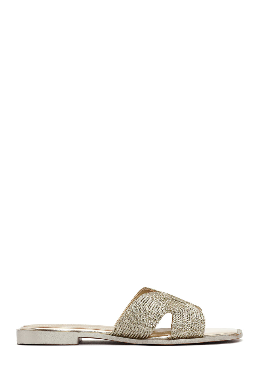 Women's Gold Metallic Knitted Slippers