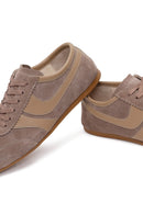 Women's Mink Lace-Up Suede Leather Sneakers | Derimod