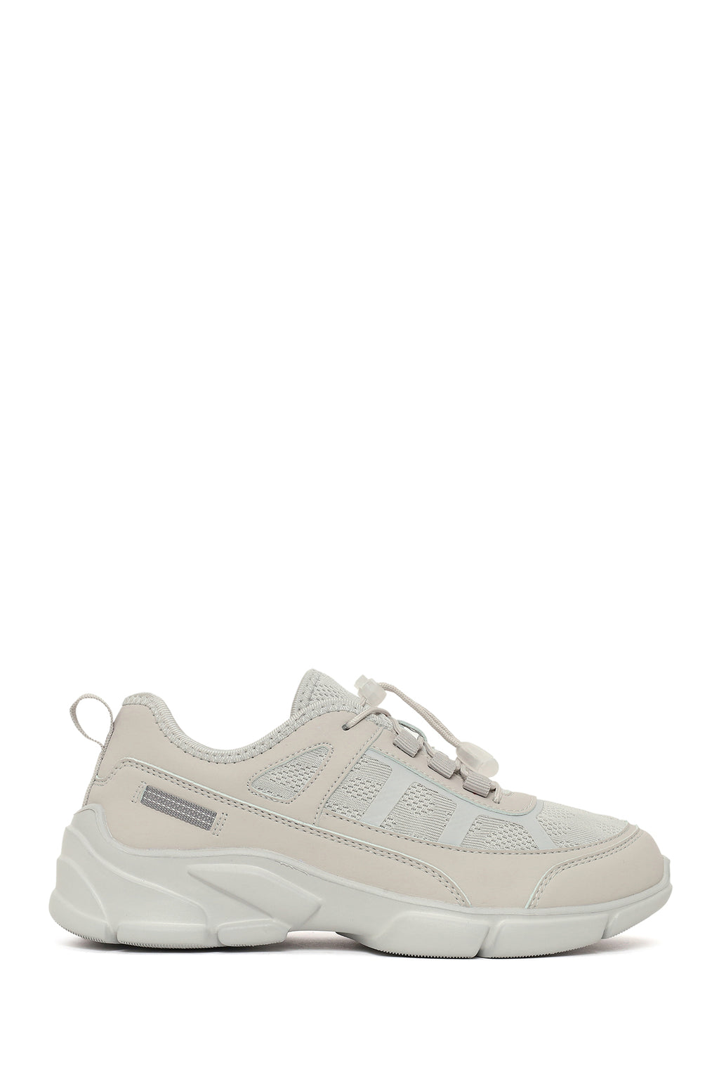 Kadın Gri Bağcıklı Kalın Tabanlı Sneaker
