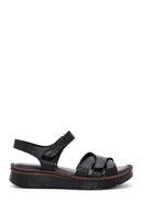 
Women's Black Ankle-Strap Thick Sole Leather Comfort Sandal
 | Derimod