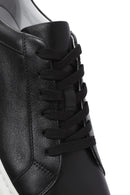 Men's Black Lace-up Thick-Sole Leather Sneaker | Derimod