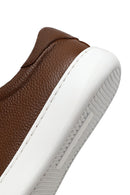 Men's Tan Lace-Up Thick Sole Leather Sneaker | Derimod