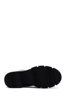Woman Black Zippered Leather Postal Boots | Derimod