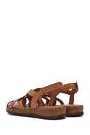 Women's Tan Leather Comfort Sandals | Derimod