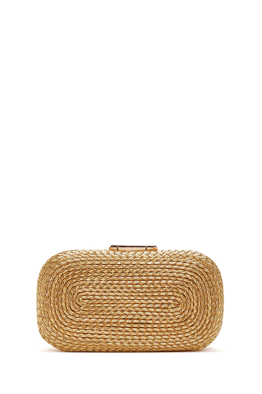Women's Gold Long Strap Braided Mini Evening Clutch Bag