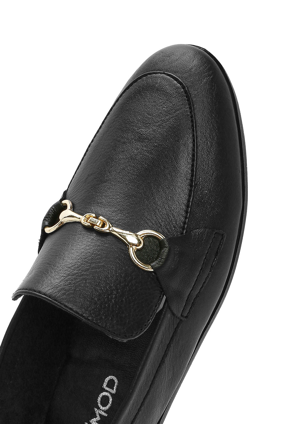 Women's Black Leather Masculine Loafer