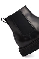 Men's Black Zippered Leather Boot | Derimod