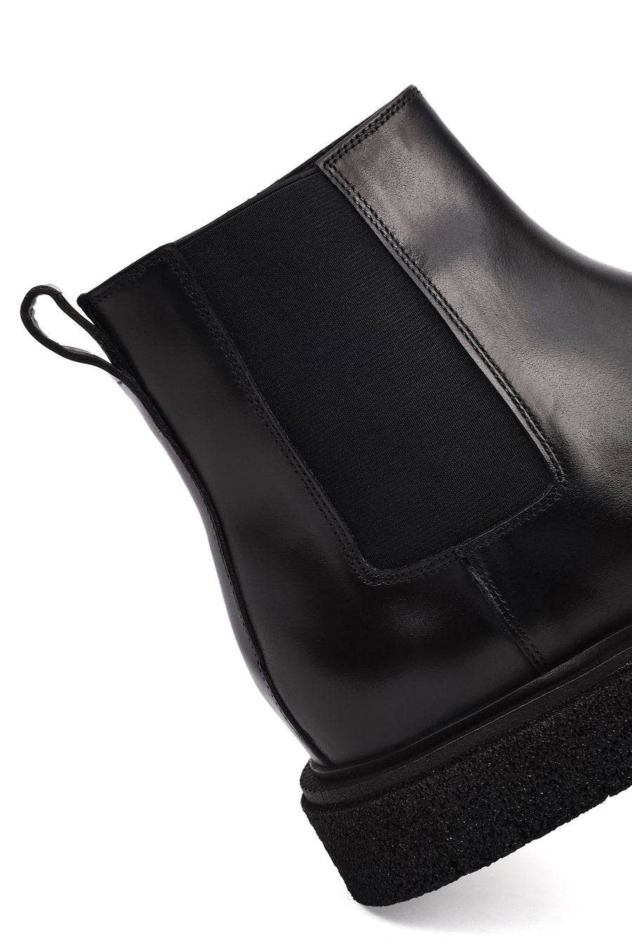 Men's Black Zippered Leather Boot