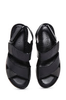 Kadın Siyah Deri Comfort Sandalet | Derimod