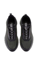 Men's Green Lace-Up Nubuck Leather Sneaker | Derimod