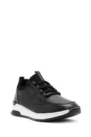 Woman Black Lace-Up Leather Sneaker | Derimod