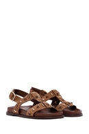 Women's Mink Stone Suede Leather Sandals | Derimod