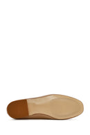 Women's Beige Leather Loafer | Derimod