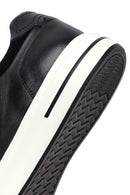 Male Black Lace-Up Thick-Soled Leather Sneaker | Derimod