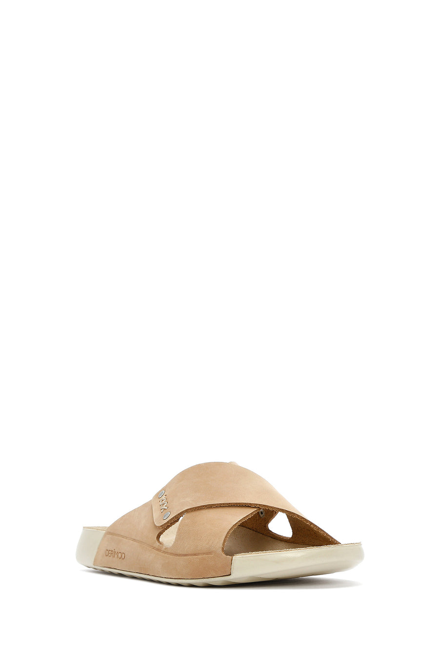 Women's Beige Nubuck Leather Comfort Slippers