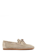 Women's Beige Suede Leather Loafer | Derimod