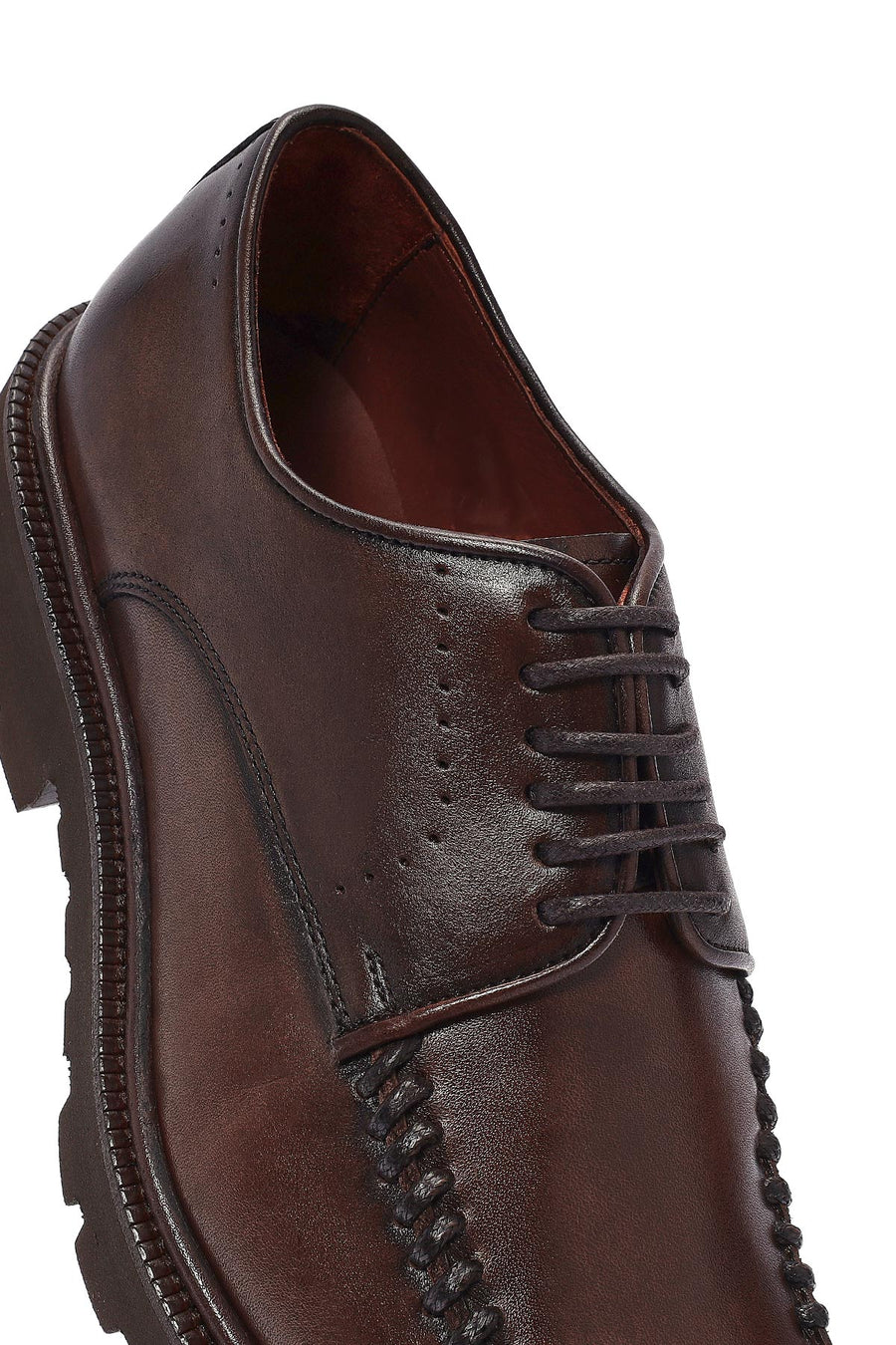 
Men's Brown Lace-Up Leather Casual Shoes
