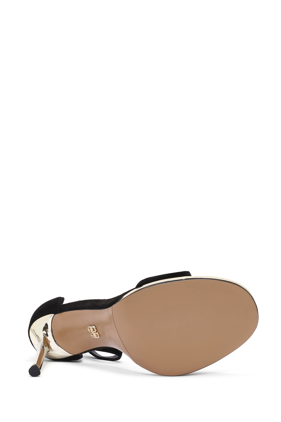 Women's Black Ankle Strap Thin High Heel Suede Leather Shoes