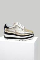 High-Sole Women's Leather Sneaker | Derimod